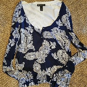 INC paisley print cardigan